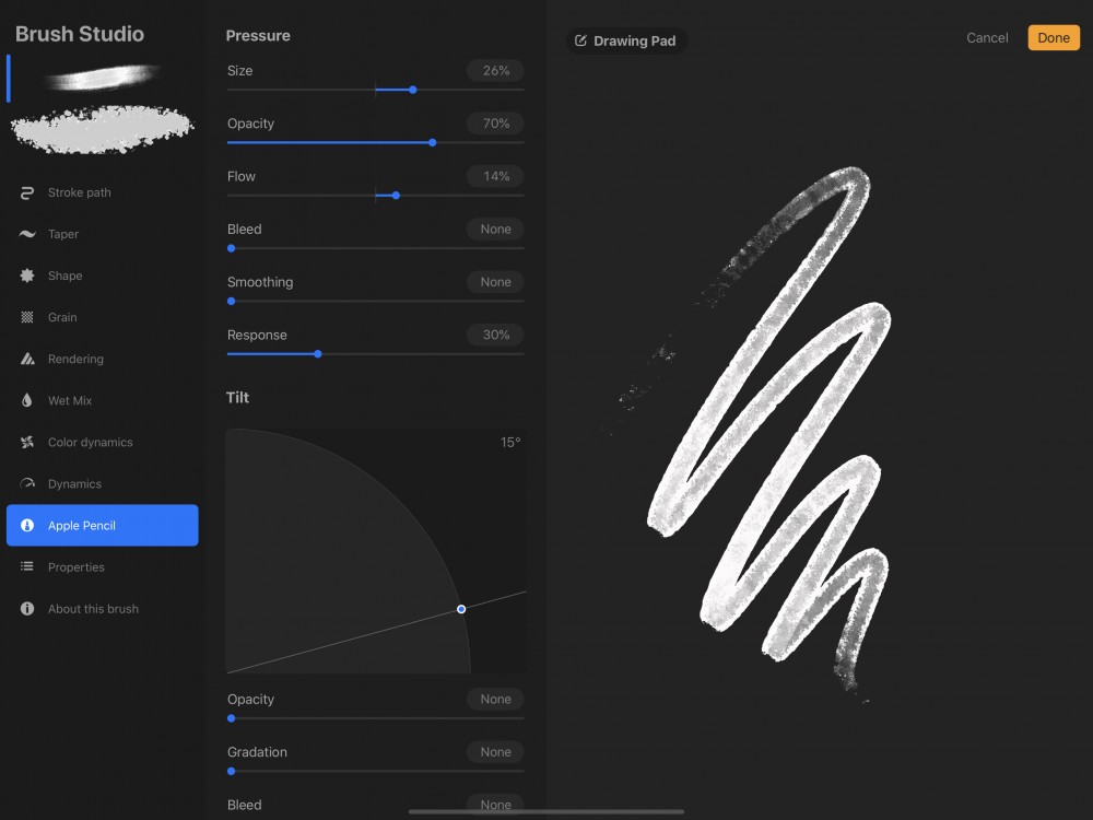 Как настроить apple pencil в procreate